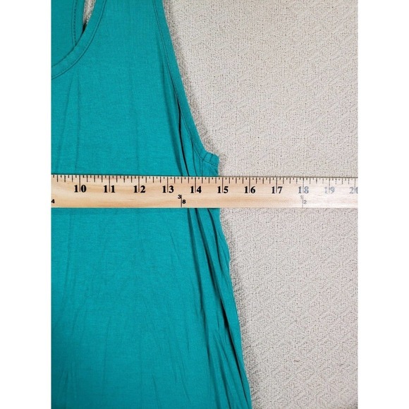 Forever 21 Dress Womens Medium M Scoop Neck Green Polyester Flowy Sleeveless - Picture 9 of 13